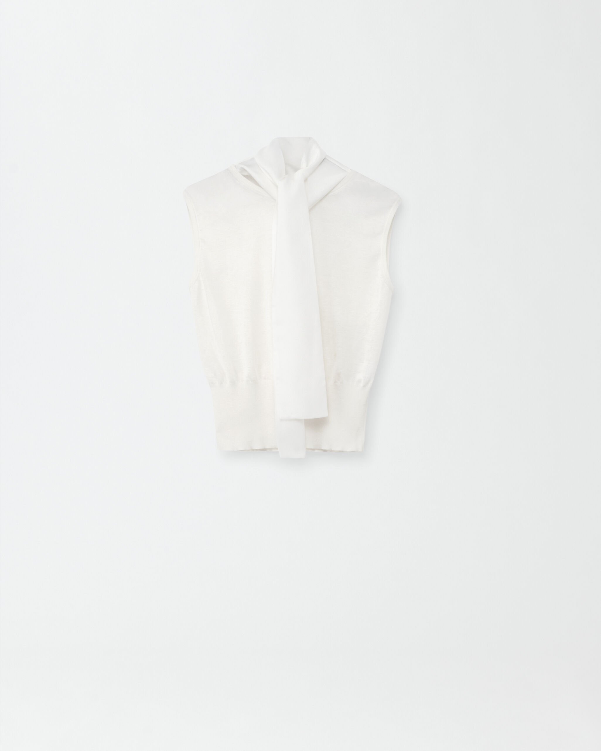 Fabiana Filippi Camiseta sin mangas de lino y seda, blanco BLANCO TPD274F225V6910000