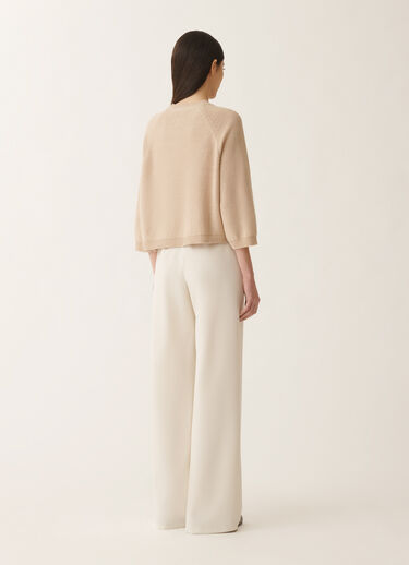 Fabiana Filippi Cotton and linen cape cardigan with sequins, sand SAND MAD275F528D2730000