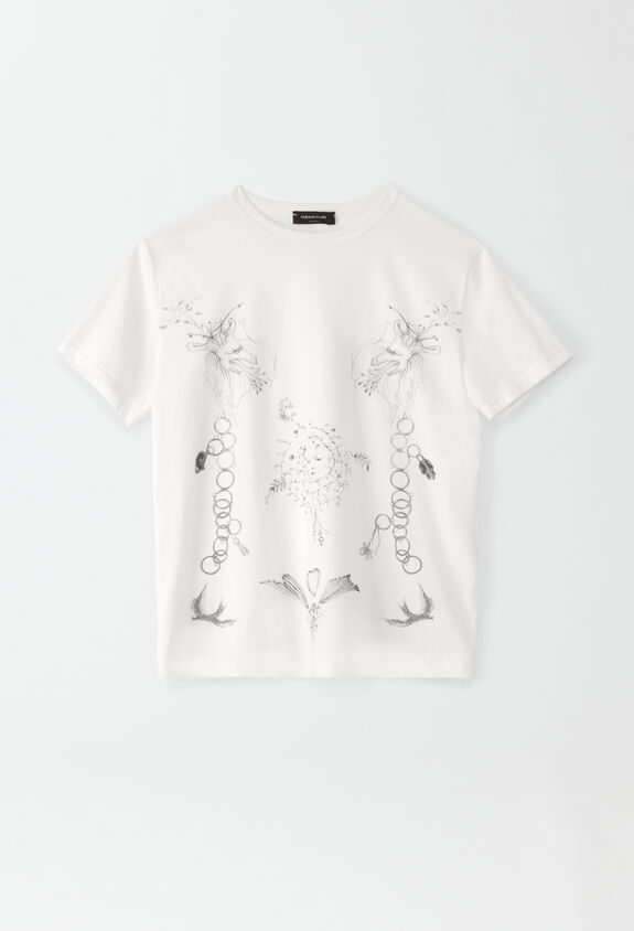 Fabiana Filippi T-shirt en jersey imprimé, blanc JED274F445H4450000