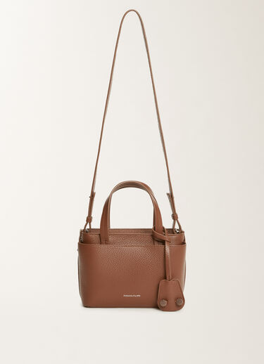 Fabiana Filippi Mittlere Handtasche aus genarbtem Leder, mahagonibraun Braun BGD215A861L8040000