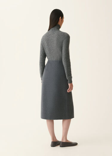 Wrap pencil skirt in wool double fabric, lead Fabiana Filippi Wrap pencil skirt in wool double fabric, lead Lead GND226F335M3840000