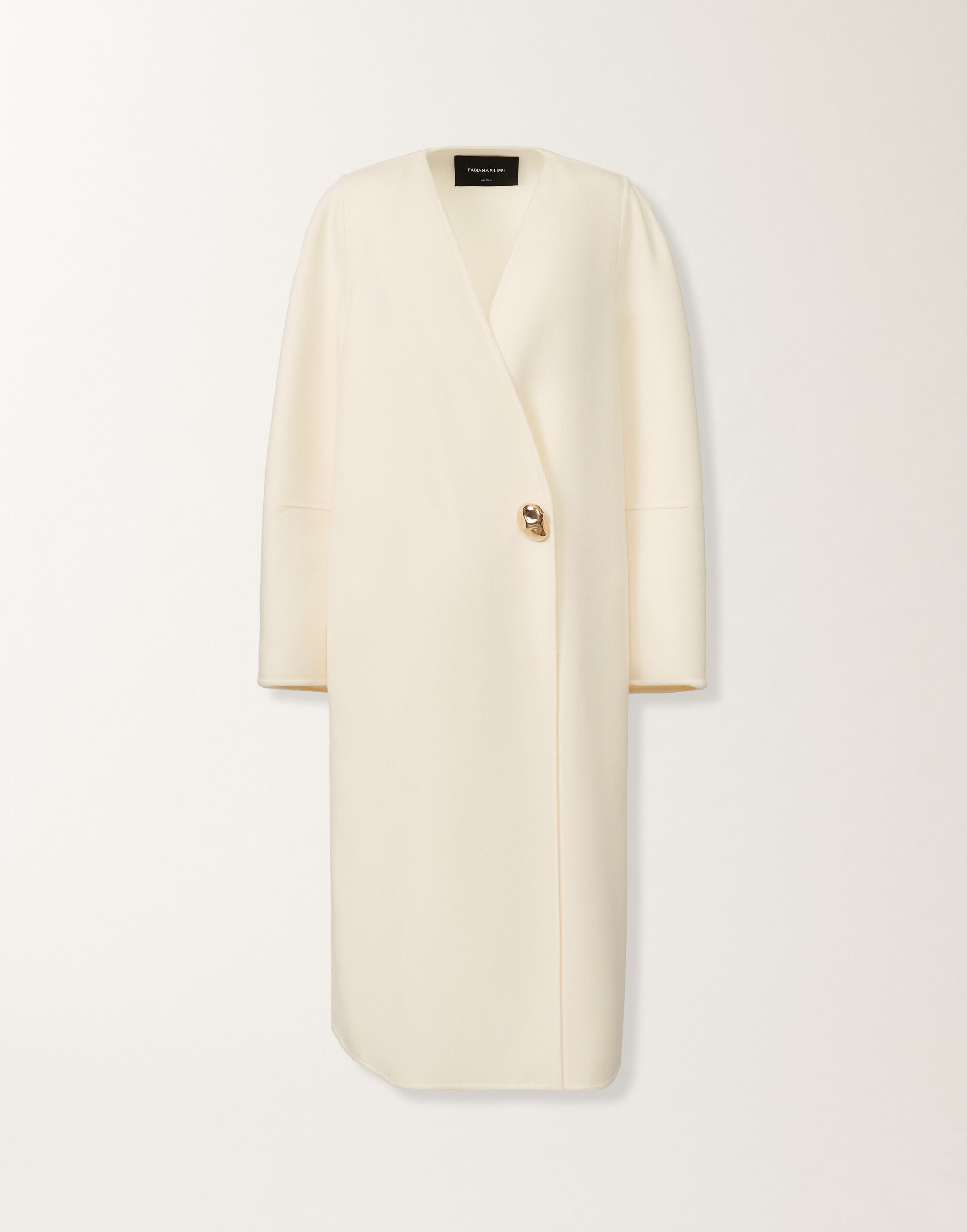 Fabiana Filippi Double cashmere coat, white WHITE CTD215F237D3380000