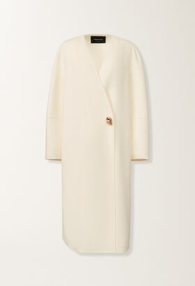 Fabiana Filippi Double cashmere coat, white WHITE CTD215F237D3380000