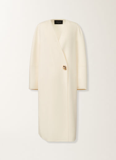 Fabiana Filippi Double cashmere coat, white WHITE CTD215F237D3380000