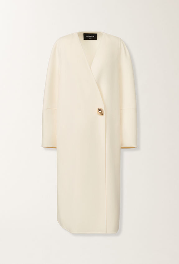 Fabiana Filippi Double cashmere coat, white WHITE CTD215F237D3380000
