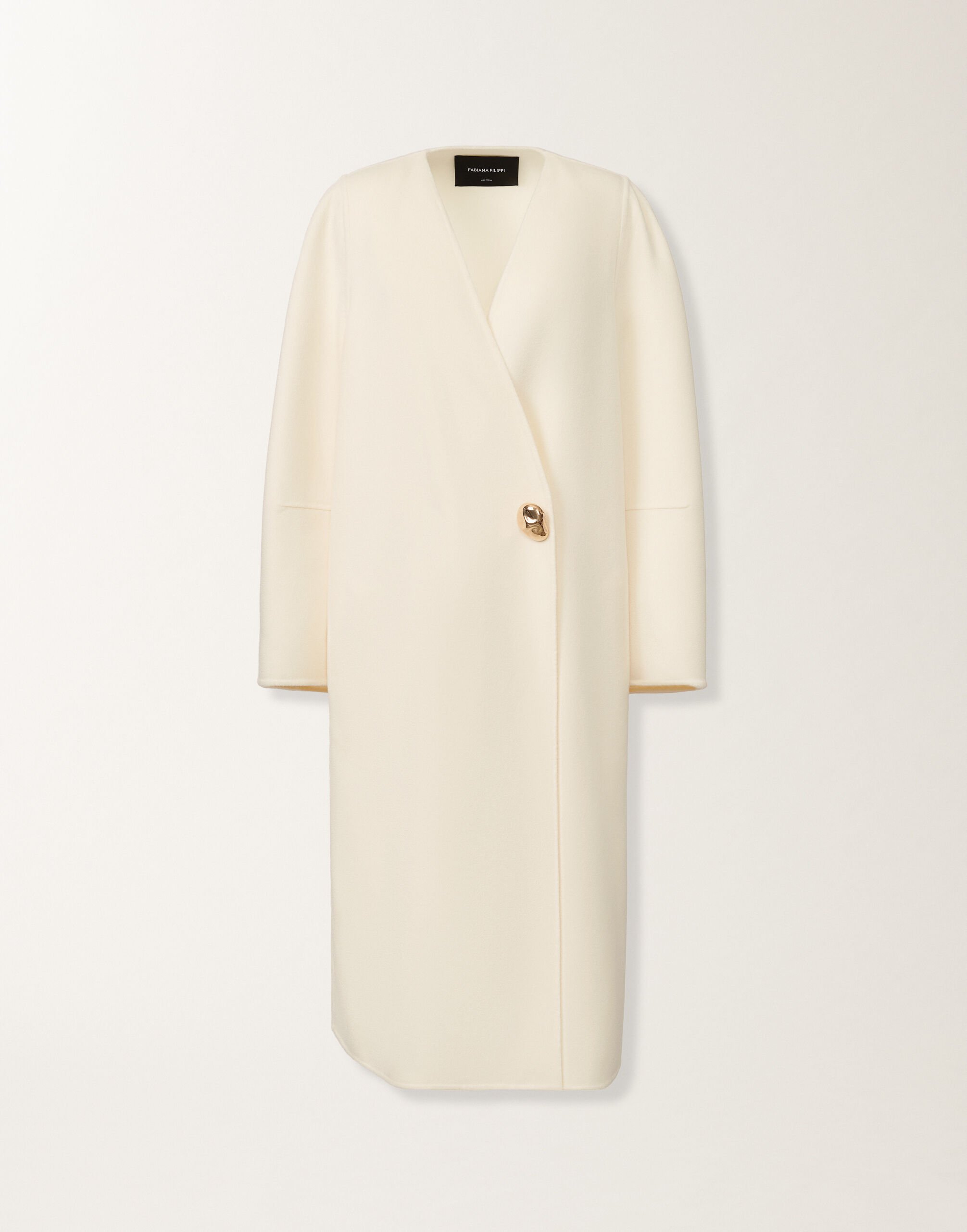 Fabiana Filippi Double cashmere coat, white WHITE CTD215F237D3380000
