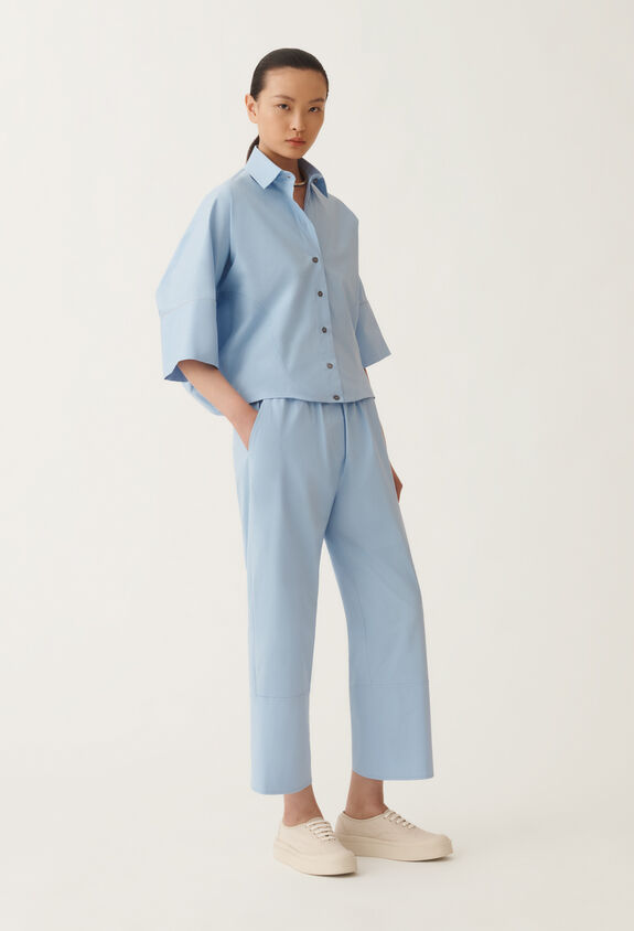 Fabiana Filippi Stretch poplin shirt, sky blue SKY BLUE CADC02F356H5450000