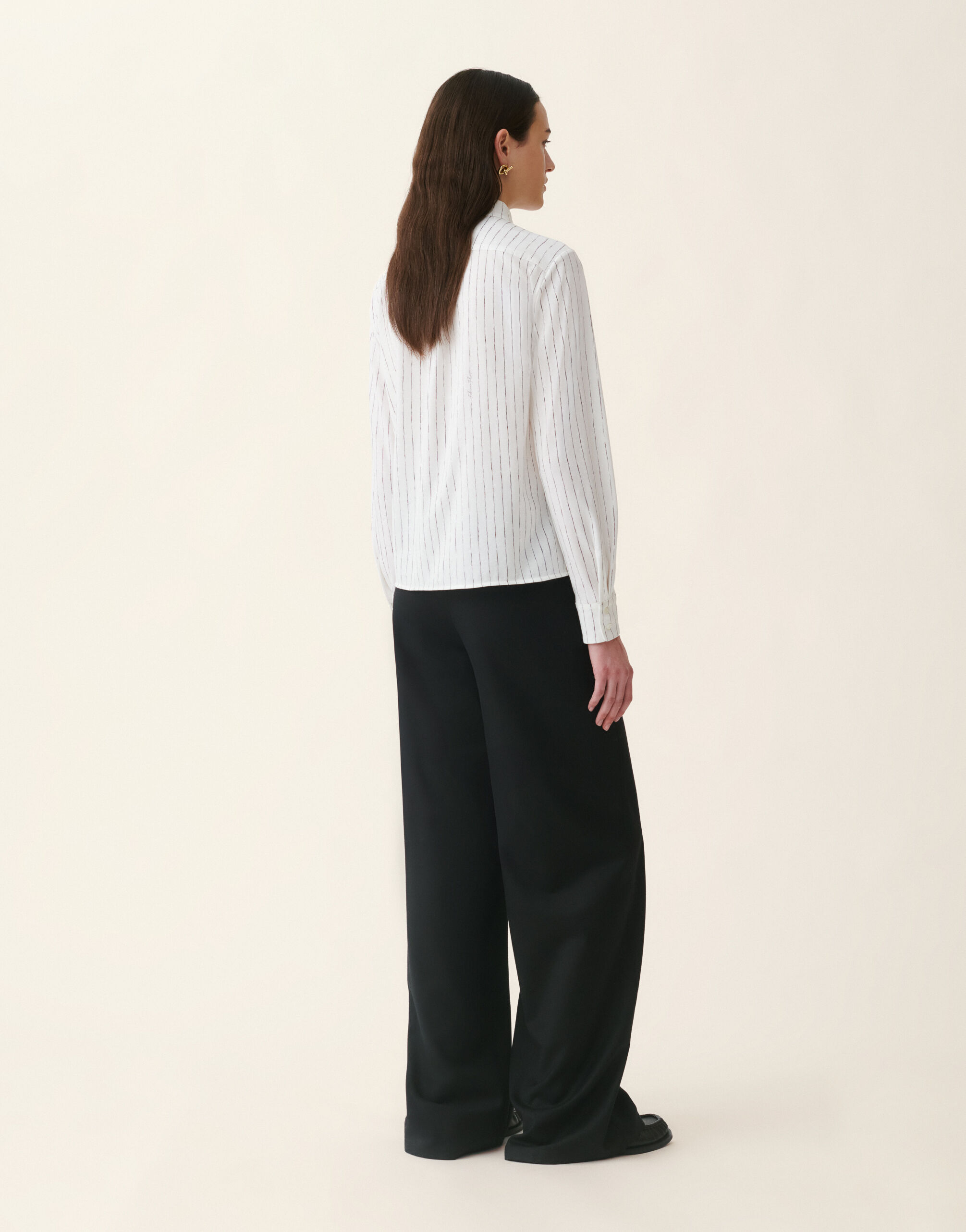 Pinstripes Signature printed jersey shirt, silk white Fabiana Filippi Pinstripes Signature printed jersey shirt, silk white Silk white CAD226F233M4620000