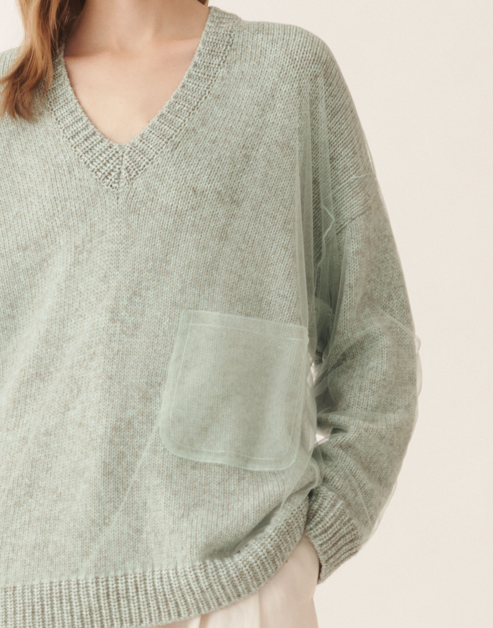 レディースMouliné yarn sweater in Ghirri green ニットウェア