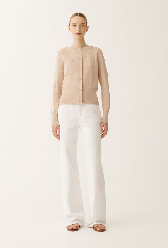 Fabiana Filippi Cotton cardigan, sand SAND MAD275F543L3350000