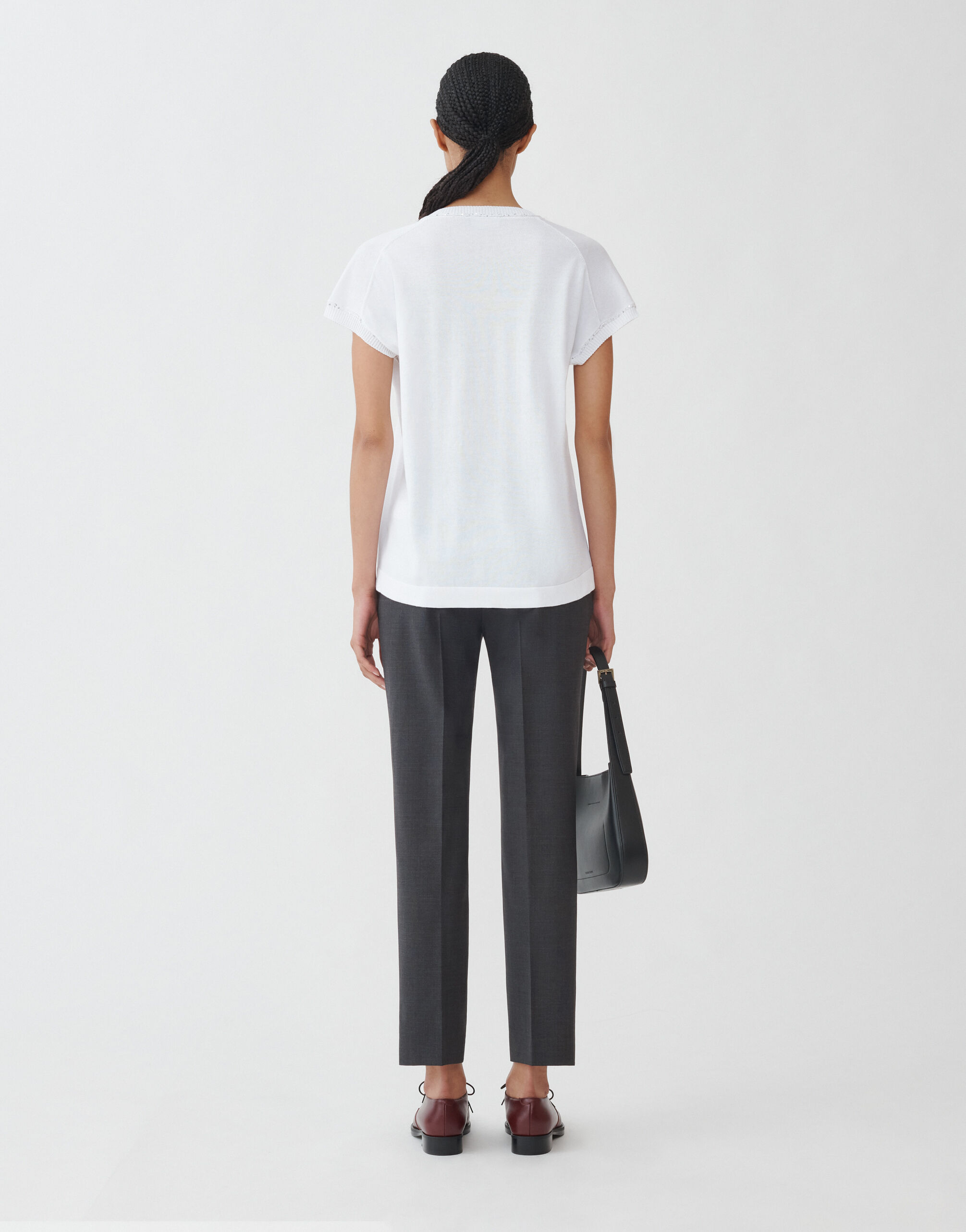 Fabiana Filippi Maglia in cotone organico, bianco ottico BIANCO MAD274F358H4960000