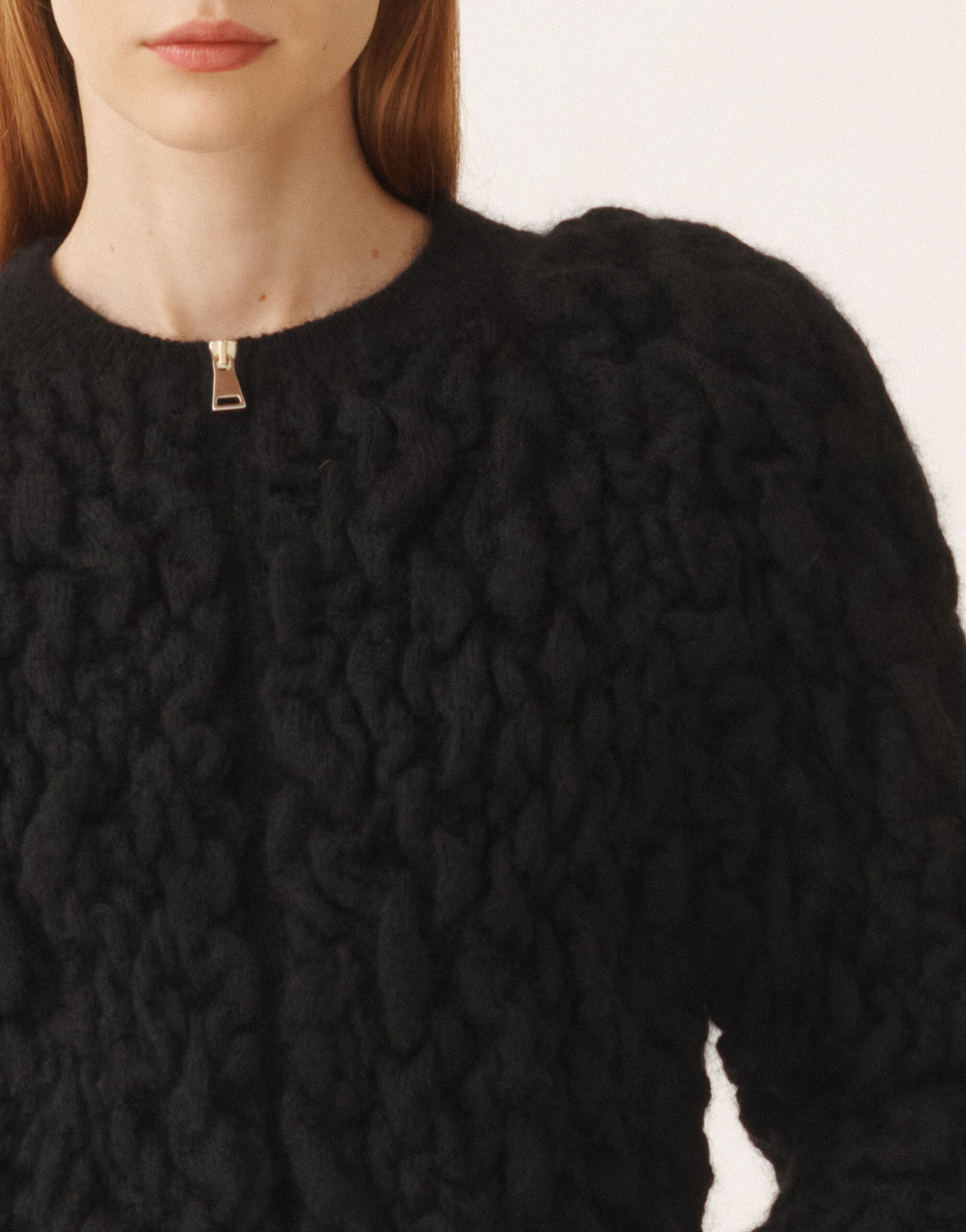 Fabiana Filippi Bomber de mohair, negro Negro MAD225F503D5040000