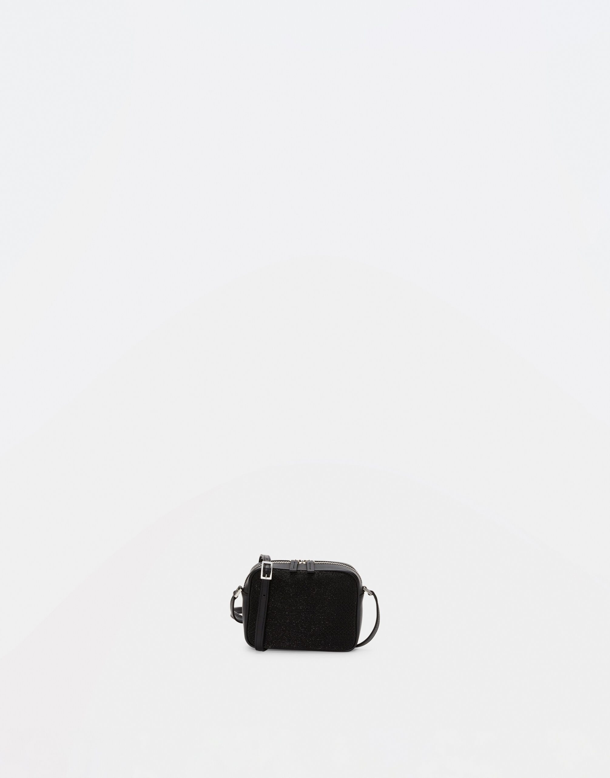 Fabiana Filippi LEATHER CAMERA BAG WITH DIAMOND-CUT THREAD BLACK BGD274A864H1280000