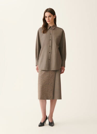 Fabiana Filippi Boyfriend shirt in bi-stretch fresco wool, falcon Falcon CAD226F416M4140000