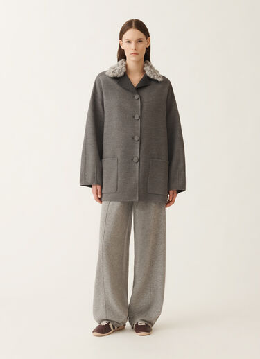 Fabiana Filippi Caban en double laine, roche et anthracite GRIS CTD215F260L6040000