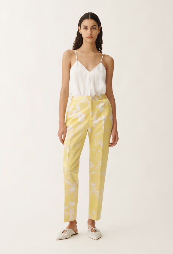 Fabiana Filippi Montefalco tilia-print silk trousers, cedar YELLOW PAD265F326D8270000