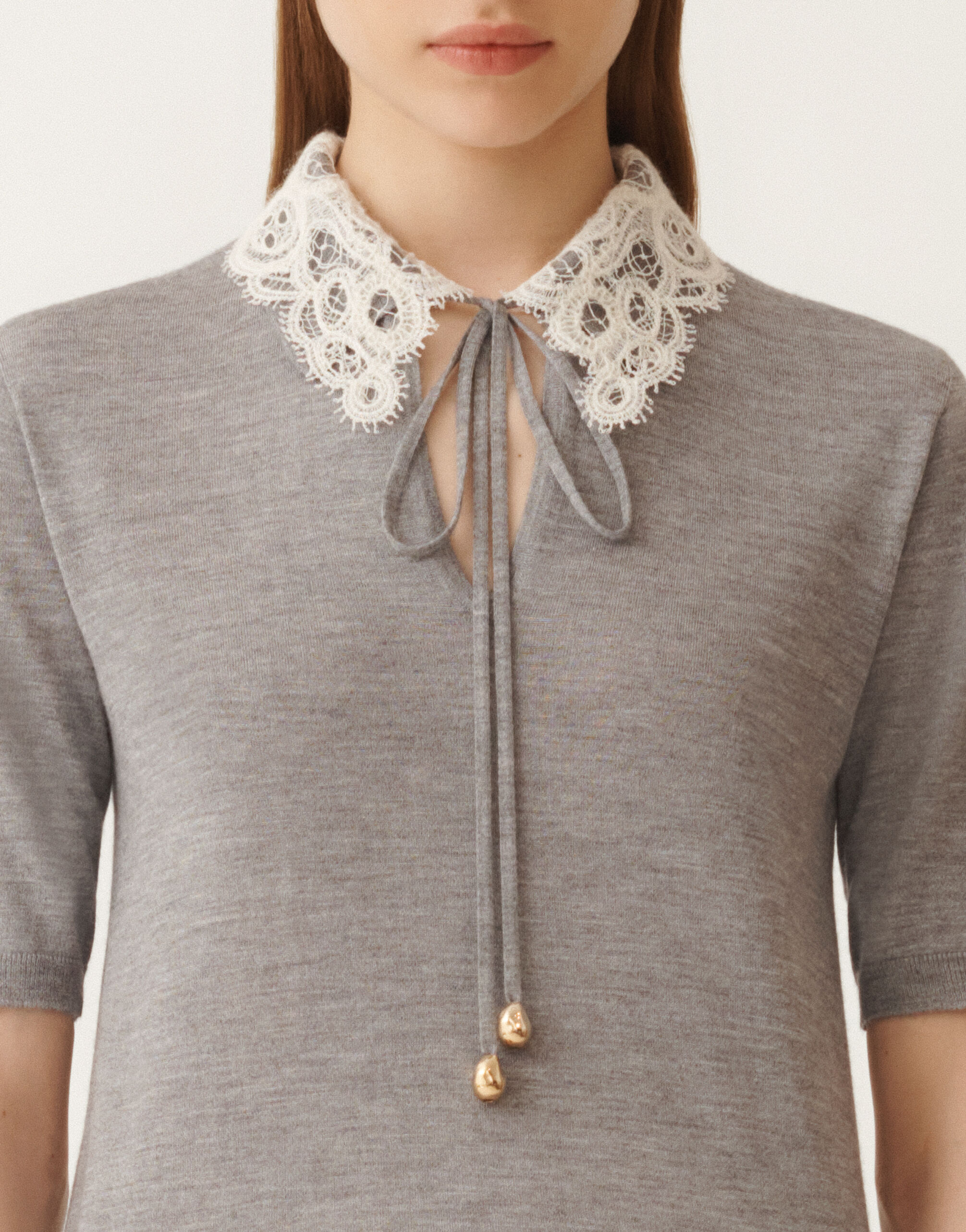 Fabiana Filippi Pull en cachemire et soie, roche GRIS MAD215F006L5940000