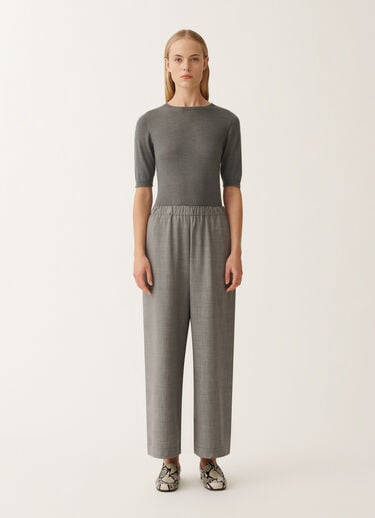 Fabiana Filippi Pantalon Trevi en laine froide, rocher chiné GRIS PAD265F310D6200000