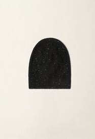 Fabiana Filippi Mütze aus Paillettengarn, Schwarz Schwarz SAD216A882D2960000