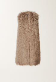 Fabiana Filippi Shearling long hair vest, bark Brown PLD225F709L6440000