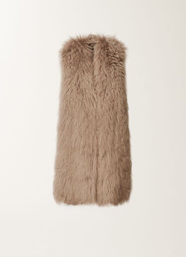 Fabiana Filippi Shearling Langhaarweste, bark Braun PLD225F709L6440000