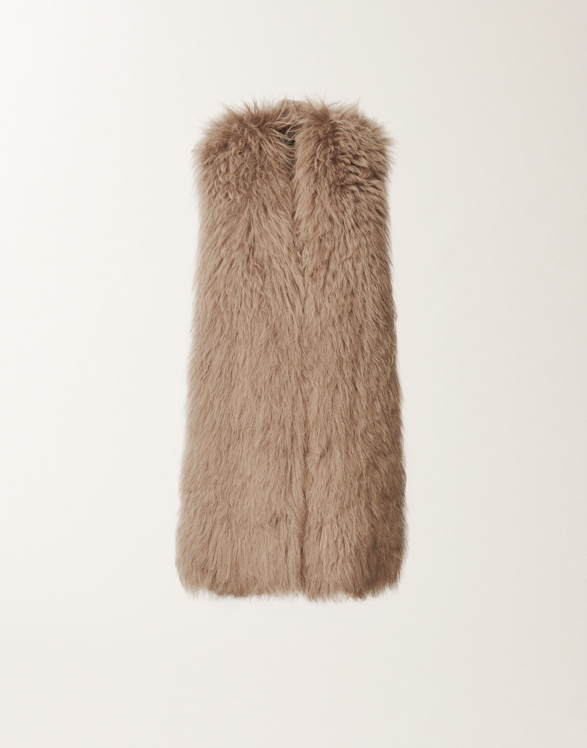 Fabiana Filippi Shearling Langhaarweste, bark Braun PLD225F709L6440000