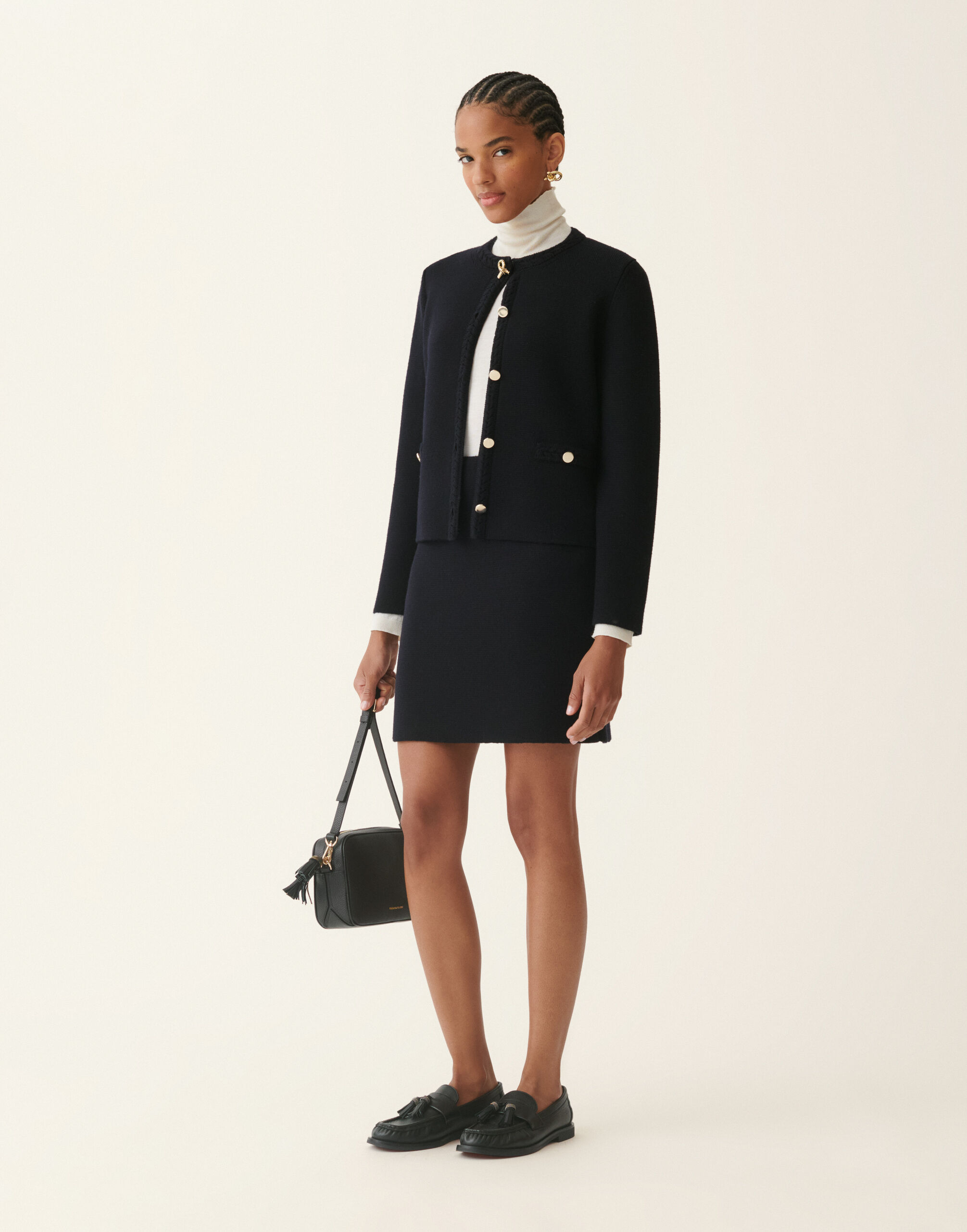 Merino wool cardigan, midnight blue Fabiana Filippi Merino wool cardigan, midnight blue Midnight blue GCD216F166D4620000