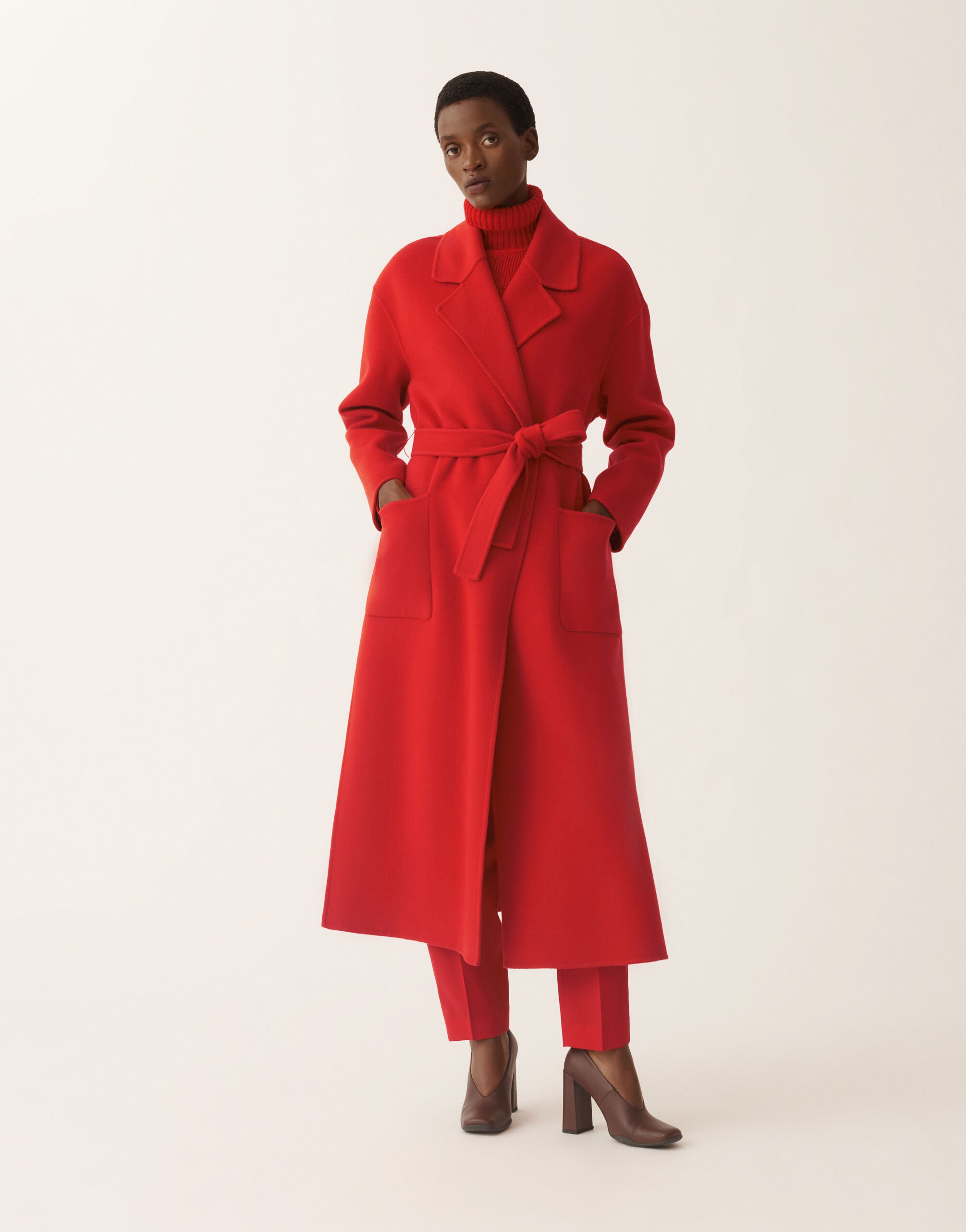 Fabiana Filippi Double-faced wool and cashmere coat, lacquer Red CTD225F680L6390000