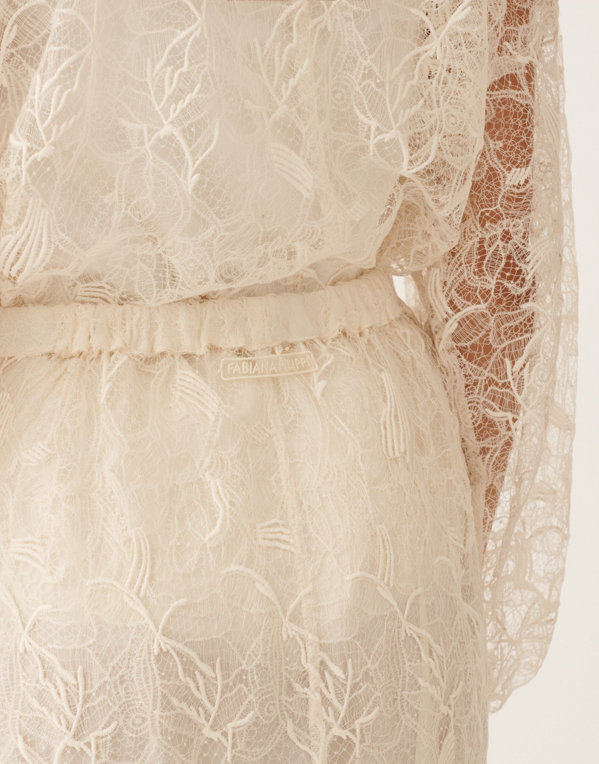 Fabiana Filippi Midi skirt in lace, butter BUTTER GND276F848D9710000