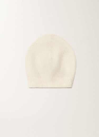 Mohair cap with micro sequins, raffia Fabiana Filippi Mohair cap with micro sequins, raffia White SAD266A880L7950000