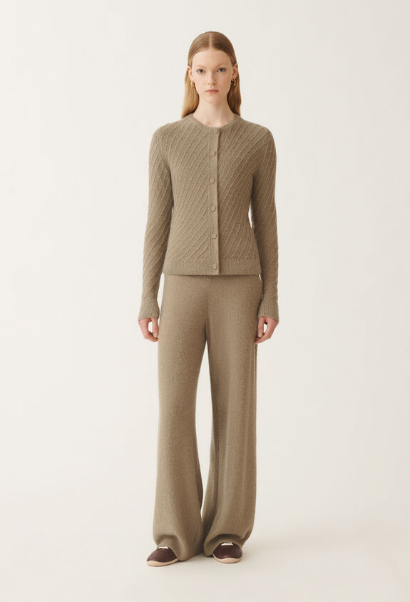 Fabiana Filippi Wool and silk cardigan with sequins, olive GREEN MAD215F112D2960000