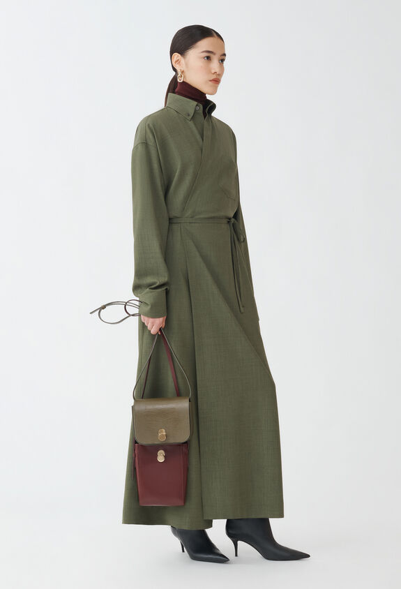 Fabiana Filippi WOOL WRAP SHIRT DRESS GREEN ABD214F154D6200000