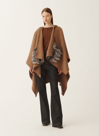 Fabiana Filippi Wool cape, bark Brown SAD225A925L8500000