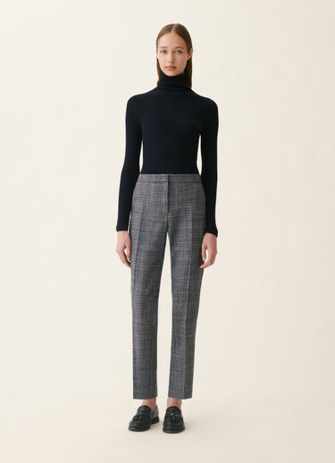 Fabiana Filippi Pantalon Montefalco en mouliné, bleu nuit Bleu nuit PAD216F326D9830000