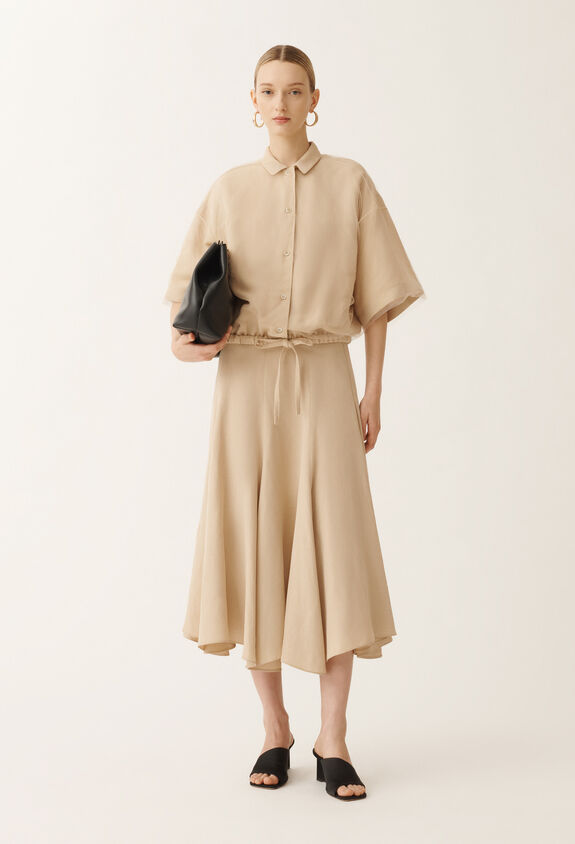 Fabiana Filippi Linen and viscose shirt, sand SAND GCD275F689L3540000