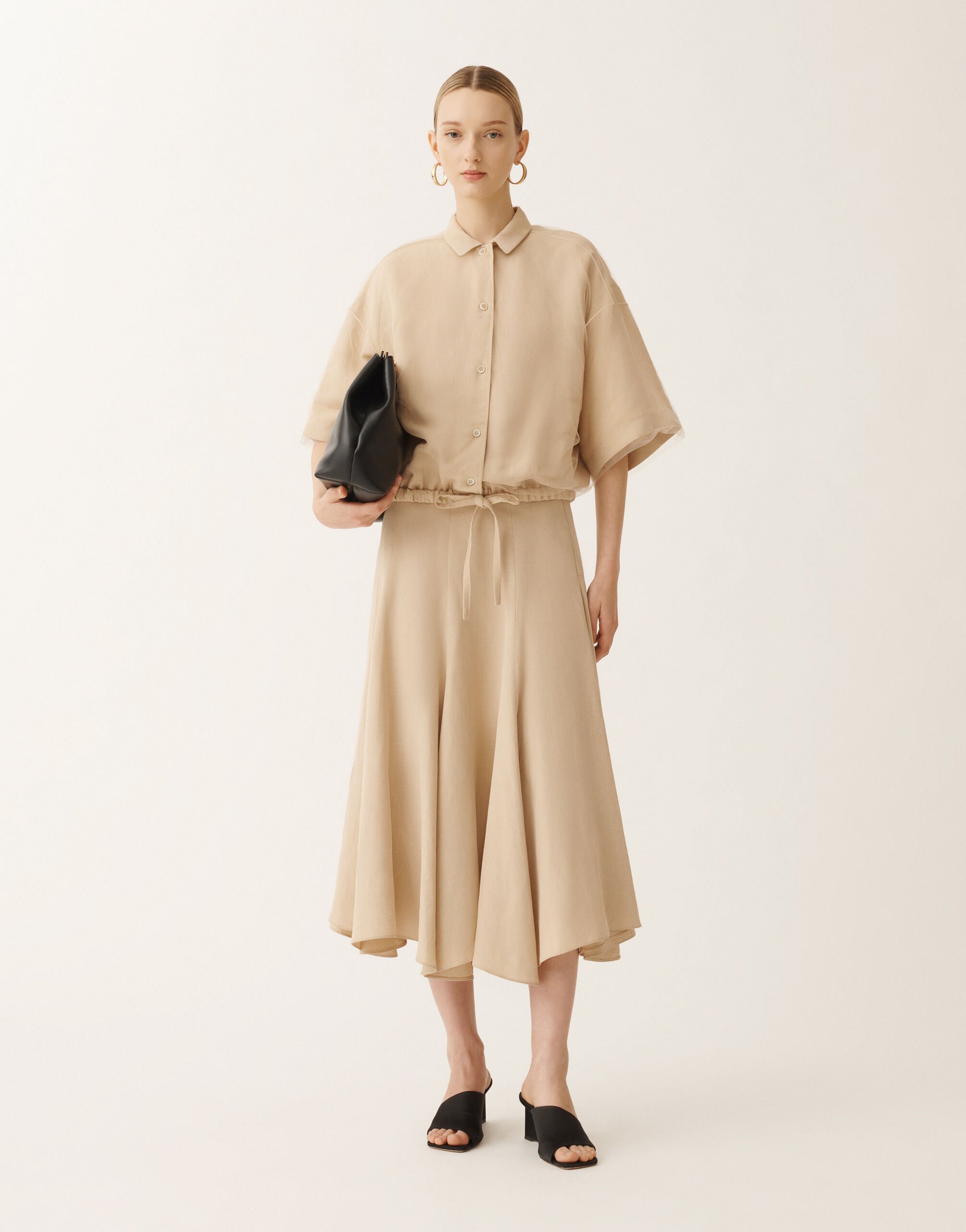 Fabiana Filippi Chemise en lin et viscose, sable SABLE GCD275F689L3540000