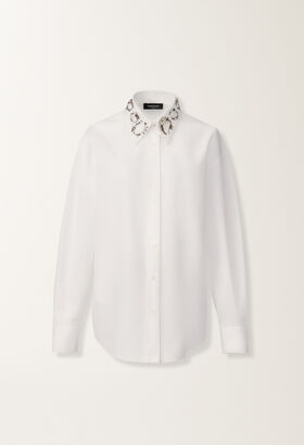 Fabiana Filippi Poplin long shirt, optical white WHITE CAD215F416L5400000