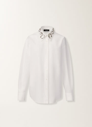 Fabiana Filippi Lange Bluse aus Popeline, optisch weiß Weiß CAD215F416L5400000