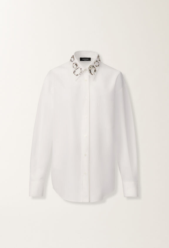 Fabiana Filippi Poplin long shirt, optical white WHITE CAD215F416L5400000