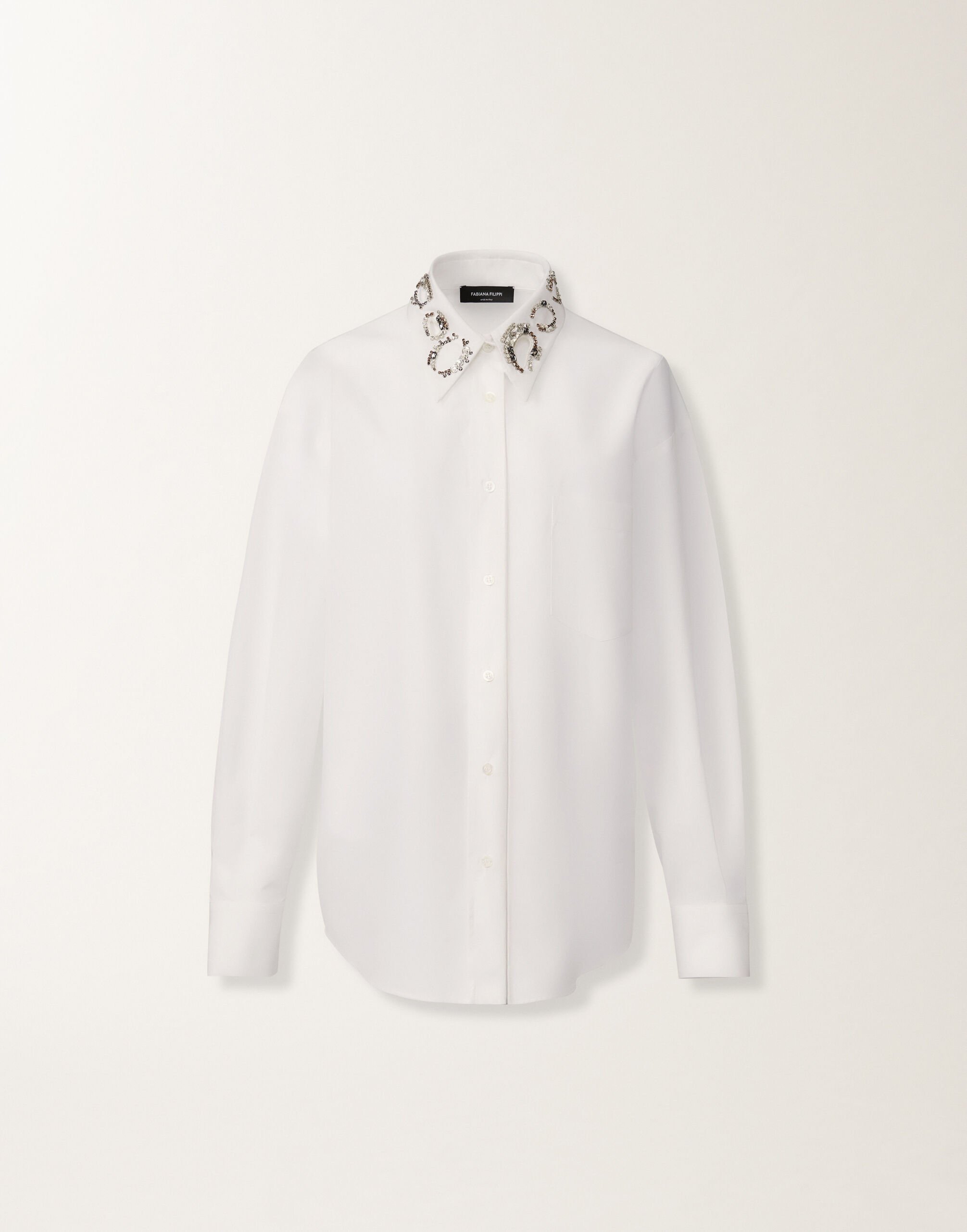 Fabiana Filippi Lange Bluse aus Popeline, optisch weiß Weiß CAD215F416L5400000