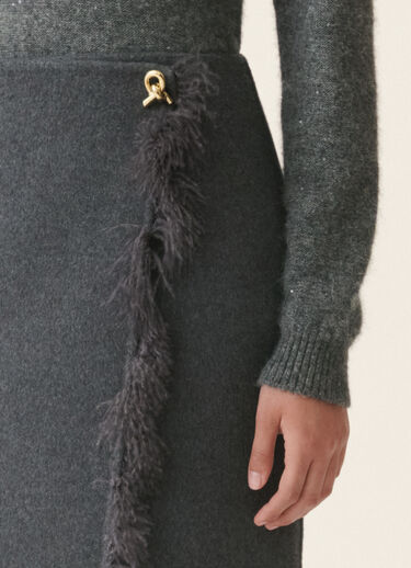 Wrap pencil skirt in wool double fabric, lead Fabiana Filippi Wrap pencil skirt in wool double fabric, lead Lead GND226F335M3840000