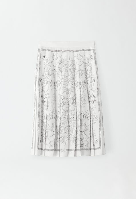 Fabiana Filippi Printed silk twill skirt, white ABD274F130H4550000
