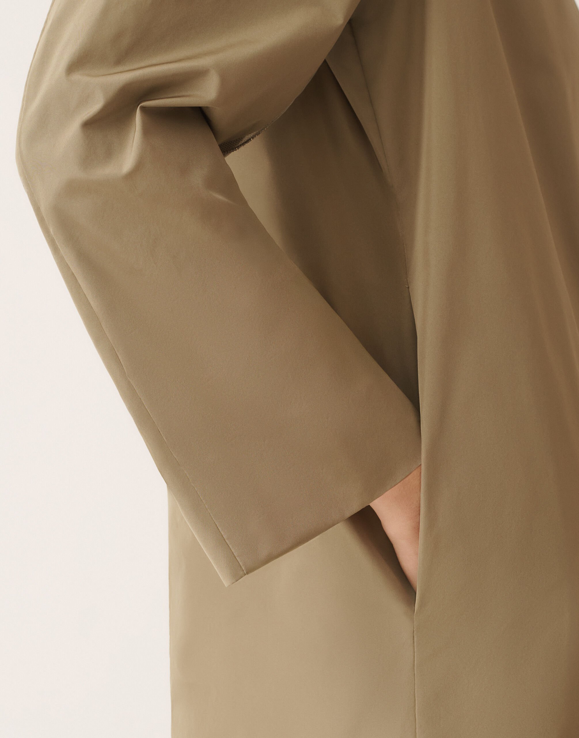 Fabiana Filippi Technical taffeta overcoat, khaki KHAKI CTD276F255M1260000