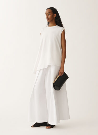 Fabiana Filippi Heavy poplin trousers, optical white WHITE PAD265F381D6140000