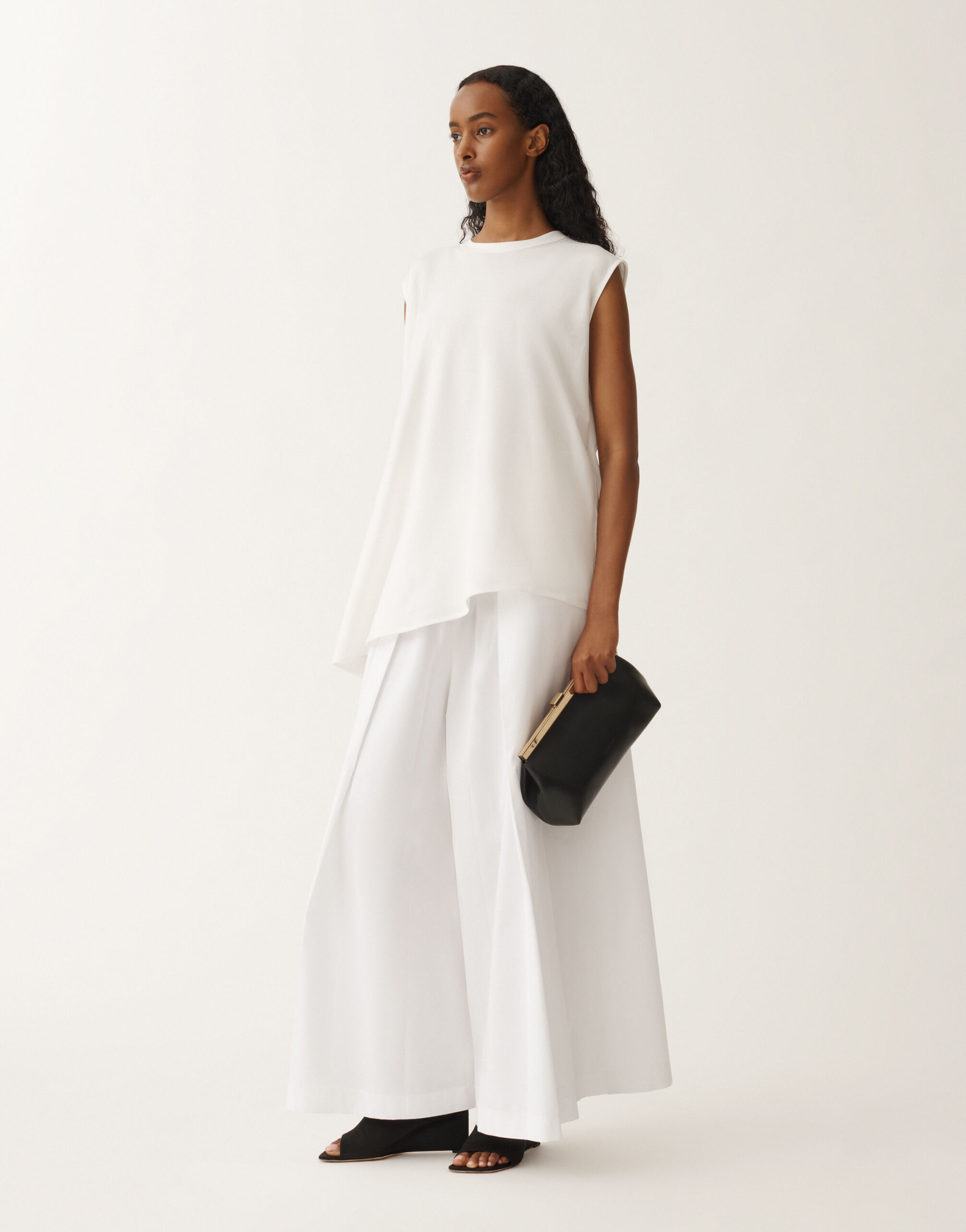 Fabiana Filippi Heavy poplin trousers, optical white WHITE PAD265F381D6140000