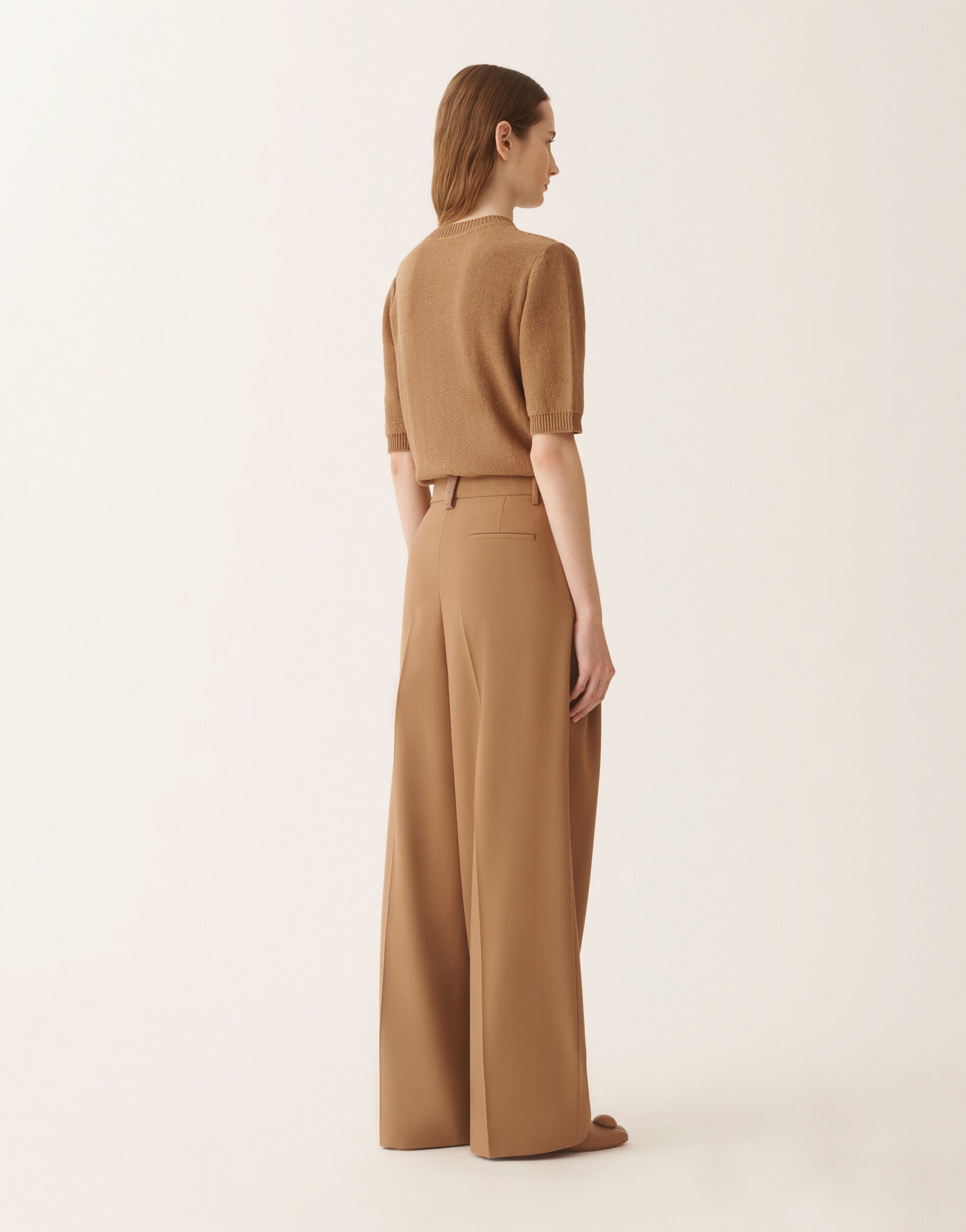 Fabiana Filippi Pantalon aus fließendem Techno-Tailoring, Korbgeflecht Korbgeflecht PAD266F367L7640000