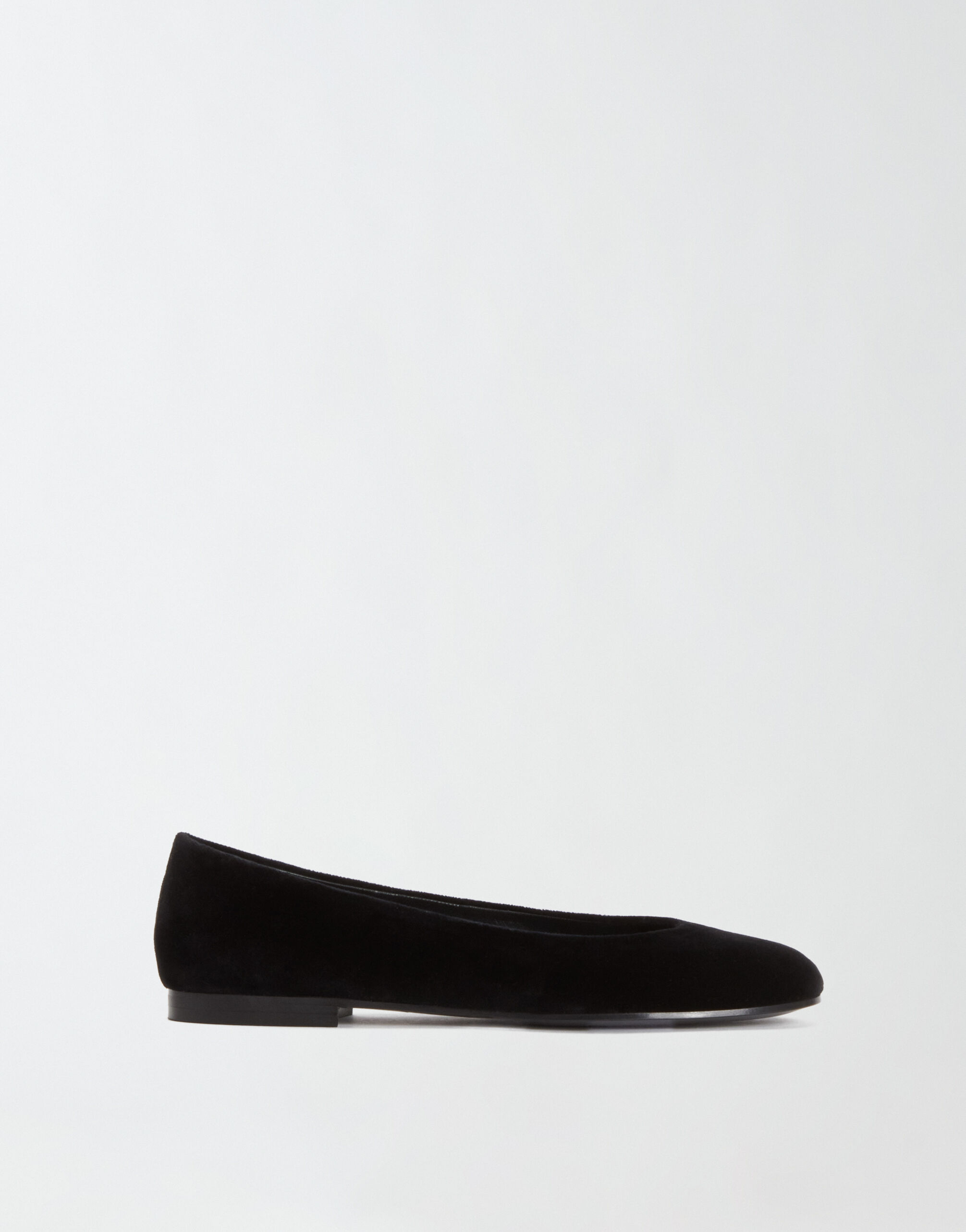 Black velvet ballet flats clearance