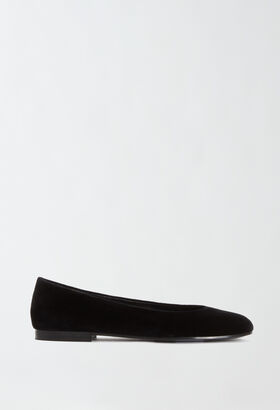 Fabiana Filippi Velvet ballet flats, black WHITE ASD265A929L2520000