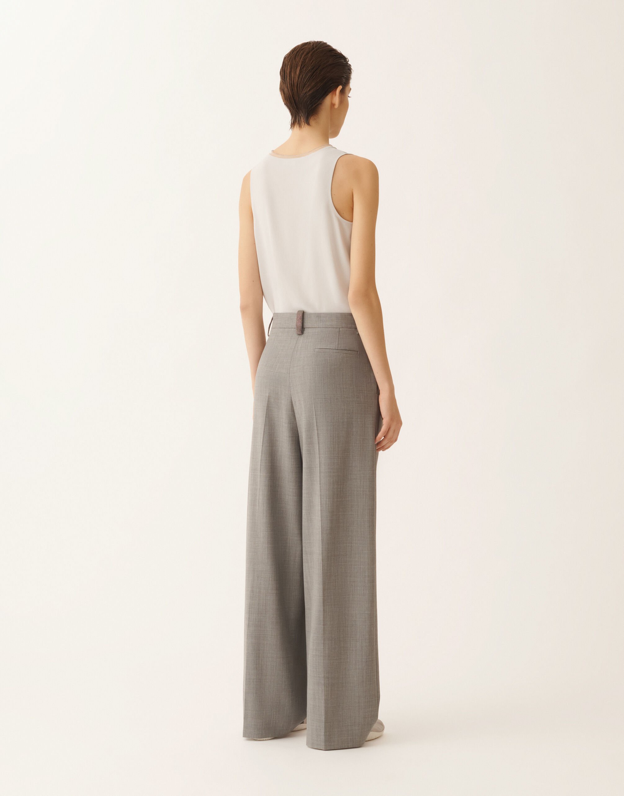 Fabiana Filippi Pants in lightweight stretch wool, rock mélange Gray PAD266F367L7630000