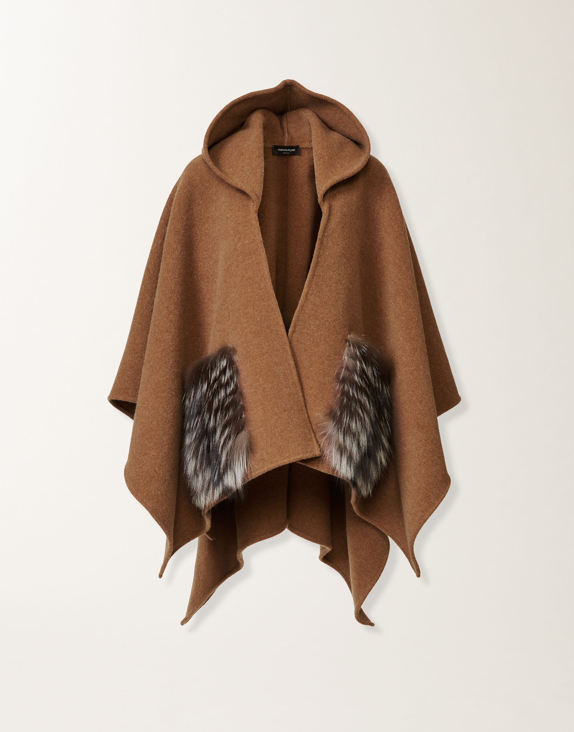 Fabiana Filippi Wool cape, bark Brown SAD225A925L8500000